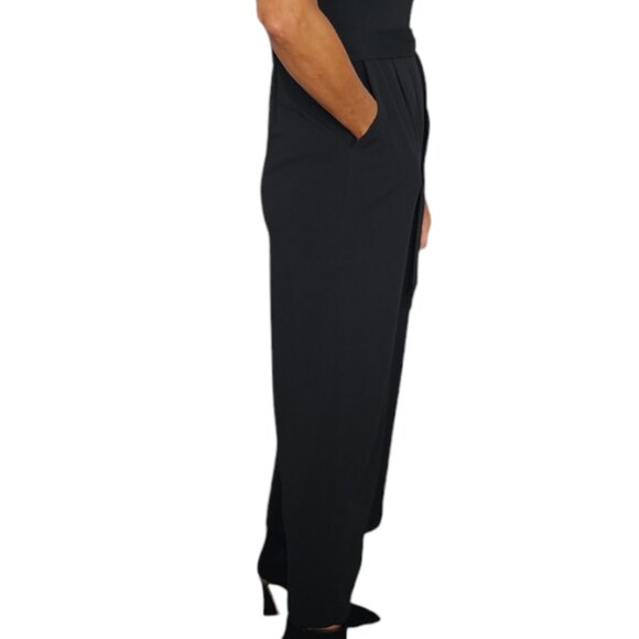 Calvin Klein Women's Ruffle-Trimmed Black Cocktail Jumpsuit Size 12 - Picture 4 of 8